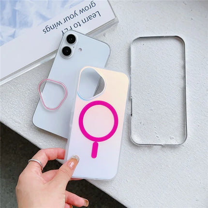 For iPhone 16 Plus Case Compatible with MagSafe Aurora Design TPU+PC Phone Cover