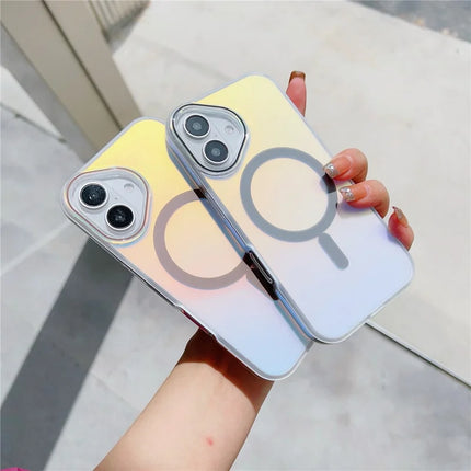 For iPhone 16 Plus Case Compatible with MagSafe Aurora Design TPU+PC Phone Cover