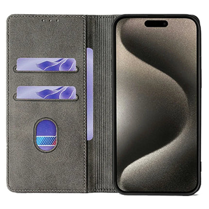For iPhone 15 Pro Max Leather Case Wallet Stand Phone Cover with RFID Blocking