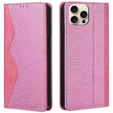 For iPhone 15 Pro Max Leather Case Wallet Stand Phone Cover with RFID Blocking - Pink