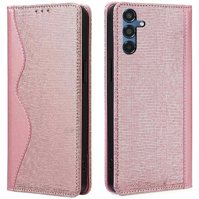 For Samsung Galaxy A55 5G Leather Case Wallet Stand Phone Cover with RFID Blocking - Rose Gold