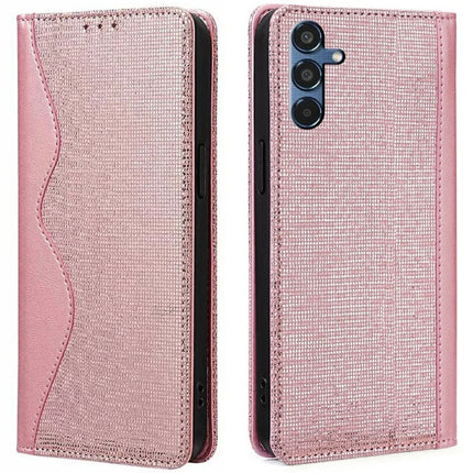 For Samsung Galaxy A15 4G  /  5G Leather Case Wallet Stand Phone Cover with RFID Blocking - Rose Gold