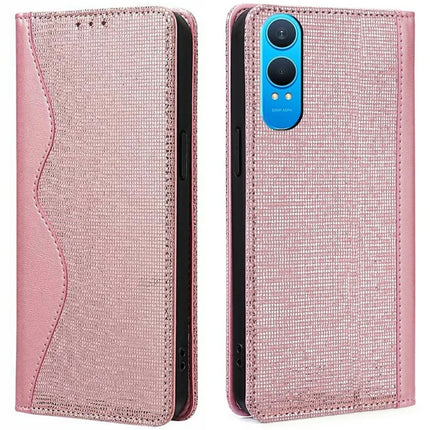For OnePlus Nord CE4 Lite 5G Leather Case Wallet Stand Phone Cover with RFID Blocking - Rose Gold