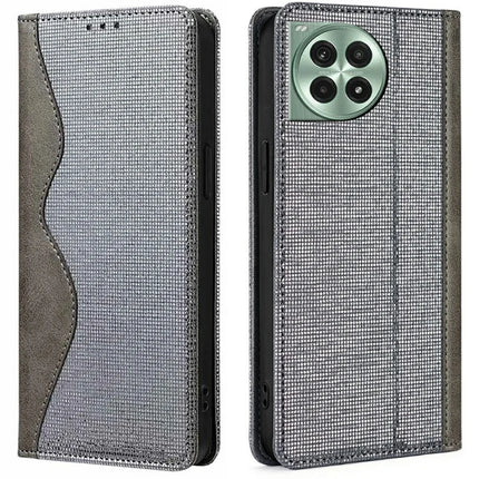 For OnePlus Ace 3 Pro 5G Leather Case Wallet Stand Phone Cover with RFID Blocking - Grey