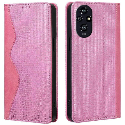For Honor 200 5G Leather Case Wallet Stand Phone Cover with RFID Blocking - Pink