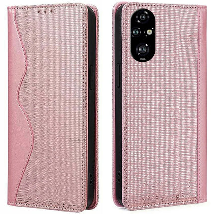 For Honor 200 Pro 5G Leather Case Wallet Stand Phone Cover with RFID Blocking - Rose Gold