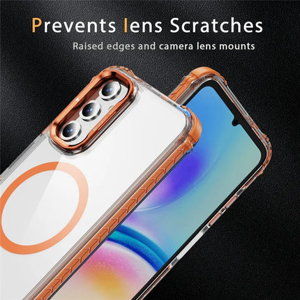 For Samsung Galaxy A35 5G Clear Phone Case with Lens Kickstand Cover Compatible with MagSafe