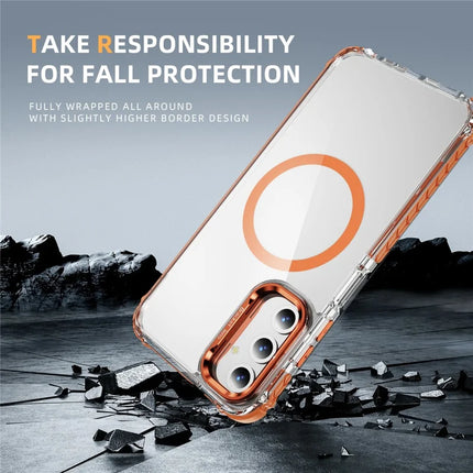 For Samsung Galaxy A35 5G Clear Phone Case with Lens Kickstand Cover Compatible with MagSafe