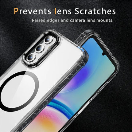 For Samsung Galaxy A35 5G Clear Phone Case with Lens Kickstand Cover Compatible with MagSafe