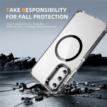 For Samsung Galaxy A35 5G Clear Phone Case with Lens Kickstand Cover Compatible with MagSafe