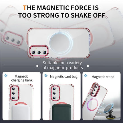 For Samsung Galaxy A35 5G Clear Phone Case with Lens Kickstand Cover Compatible with MagSafe