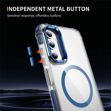 For Samsung Galaxy A35 5G Clear Phone Case with Lens Kickstand Cover Compatible with MagSafe