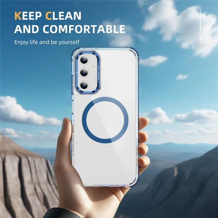 For Samsung Galaxy A35 5G Clear Phone Case with Lens Kickstand Cover Compatible with MagSafe