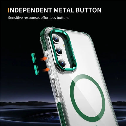 For Samsung Galaxy A35 5G Clear Phone Case with Lens Kickstand Cover Compatible with MagSafe
