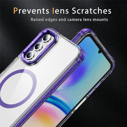 For Samsung Galaxy A35 5G Clear Phone Case with Lens Kickstand Cover Compatible with MagSafe