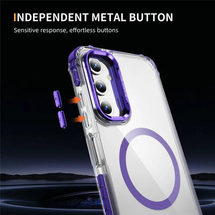 For Samsung Galaxy A35 5G Clear Phone Case with Lens Kickstand Cover Compatible with MagSafe