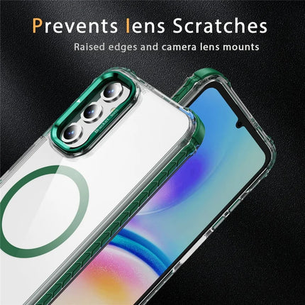 For Samsung Galaxy A55 5G Clear Phone Case with Lens Kickstand Cover Compatible with MagSafe