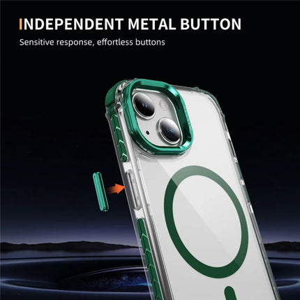 For iPhone 14 / 13 Clear Phone Case with Lens Kickstand Cover Compatible with MagSafe