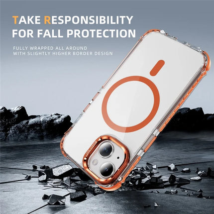 For iPhone 14 / 13 Clear Phone Case with Lens Kickstand Cover Compatible with MagSafe
