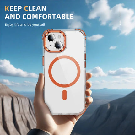 For iPhone 14 / 13 Clear Phone Case with Lens Kickstand Cover Compatible with MagSafe