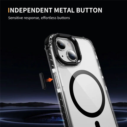 For iPhone 14 / 13 Clear Phone Case with Lens Kickstand Cover Compatible with MagSafe