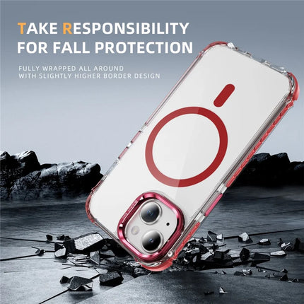 For iPhone 14 / 13 Clear Phone Case with Lens Kickstand Cover Compatible with MagSafe