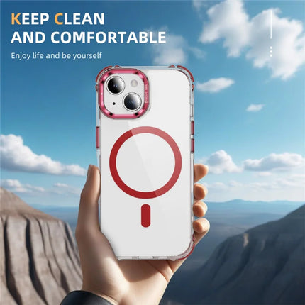 For iPhone 14 / 13 Clear Phone Case with Lens Kickstand Cover Compatible with MagSafe