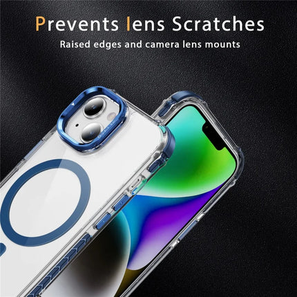 For iPhone 14 / 13 Clear Phone Case with Lens Kickstand Cover Compatible with MagSafe