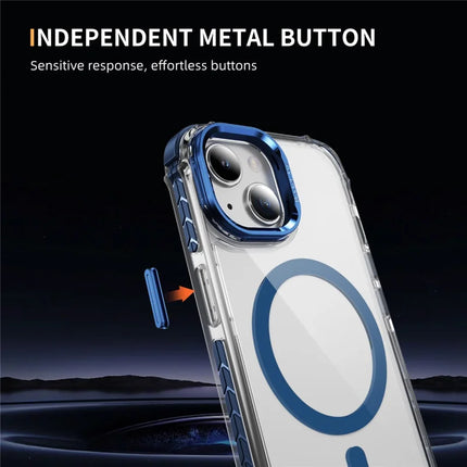 For iPhone 14 / 13 Clear Phone Case with Lens Kickstand Cover Compatible with MagSafe