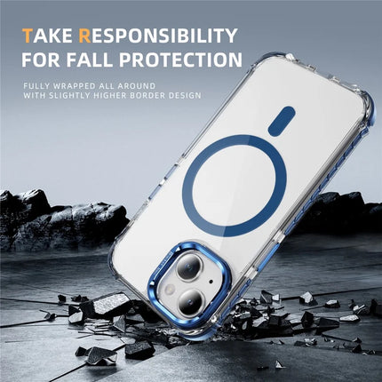 For iPhone 14 / 13 Clear Phone Case with Lens Kickstand Cover Compatible with MagSafe