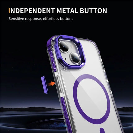 For iPhone 14 / 13 Clear Phone Case with Lens Kickstand Cover Compatible with MagSafe