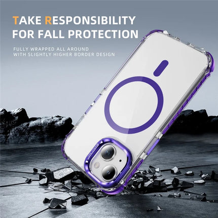 For iPhone 14 / 13 Clear Phone Case with Lens Kickstand Cover Compatible with MagSafe