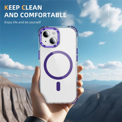 For iPhone 14 / 13 Clear Phone Case with Lens Kickstand Cover Compatible with MagSafe