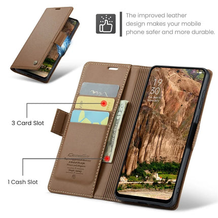 For Oppo Reno12 5G (Global) Case CASEME 023 Series RFID Blocking Glossy Stand Phone Cover