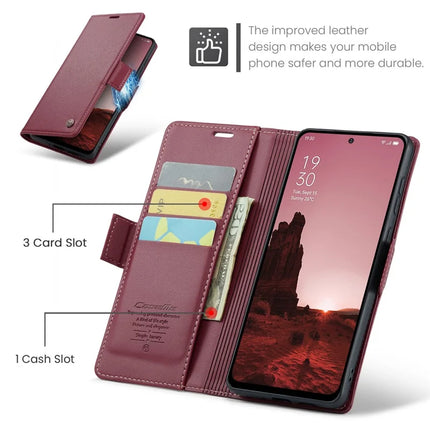 For Oppo Reno12 5G (Global) Case CASEME 023 Series RFID Blocking Glossy Stand Phone Cover