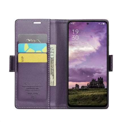 For Oppo Reno12 5G (Global) Case CASEME 023 Series RFID Blocking Glossy Stand Phone Cover