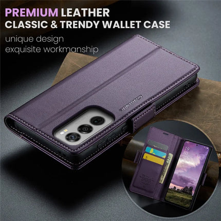 For Oppo Reno12 5G (Global) Case CASEME 023 Series RFID Blocking Glossy Stand Phone Cover