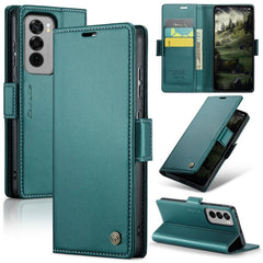 For Oppo Reno12 Pro 5G (Global) Case CASEME 023 Series RFID Blocking Glossy Stand Phone Cover - Green