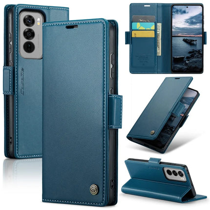For Oppo Reno12 Pro 5G (Global) Case CASEME 023 Series RFID Blocking Glossy Stand Phone Cover - Blue