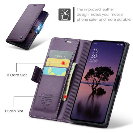 For Oppo Reno12 Pro 5G (Global) Case CASEME 023 Series RFID Blocking Glossy Stand Phone Cover