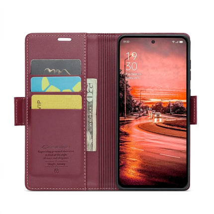 For Oppo Reno12 F 5G Case CASEME 023 Series RFID Blocking Glossy Stand Phone Cover