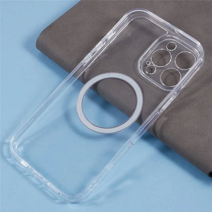 For iPhone 16 Pro Case Compatible with MagSafe CD Vein TPU+Acrylic Phone Cover