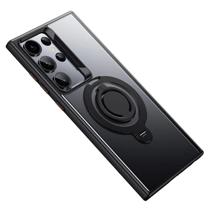 For Samsung Galaxy S23 Ultra Case Compatible with MagSafe Kickstand Matte PC+TPU Phone Cover with Silicone Ring