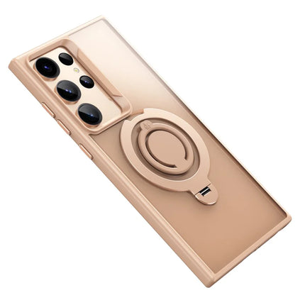 For Samsung Galaxy S23 Ultra Case Compatible with MagSafe Kickstand Matte PC+TPU Phone Cover with Silicone Ring