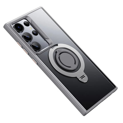 For Samsung Galaxy S23 Ultra Case Compatible with MagSafe Kickstand Matte PC+TPU Phone Cover with Silicone Ring