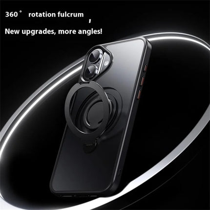 For iPhone 16 Plus Case Compatible with MagSafe Kickstand Matte PC+TPU Phone Cover with Silicone Ring