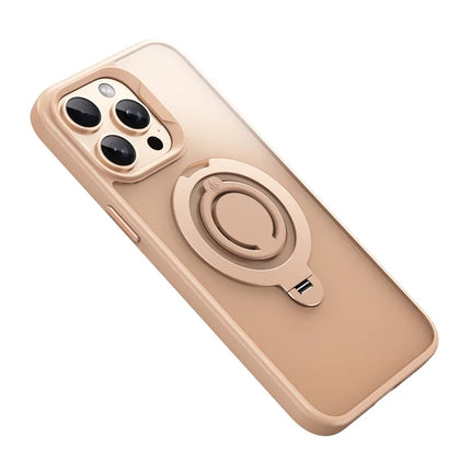 For iPhone 15 Pro Max Case Compatible with MagSafe Kickstand Matte PC+TPU Phone Cover with Silicone Ring