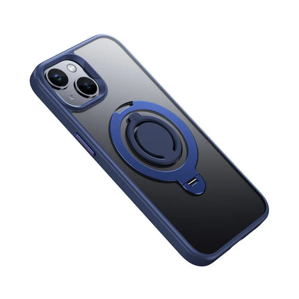For iPhone 14 Case Compatible with MagSafe Kickstand Matte PC+TPU Phone Cover with Silicone Ring