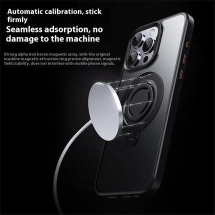 For iPhone 13 Pro Max Case Compatible with MagSafe Kickstand Matte PC+TPU Phone Cover with Silicone Ring