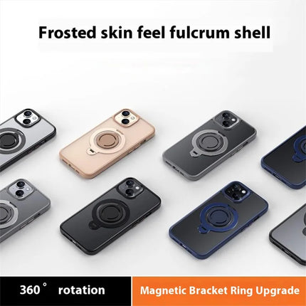 For iPhone 13 Case Compatible with MagSafe Kickstand Matte PC+TPU Phone Cover with Silicone Ring